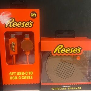 REESE'S Portable Wireless Speaker & USB-C Cable Compact Design Bluetooth New